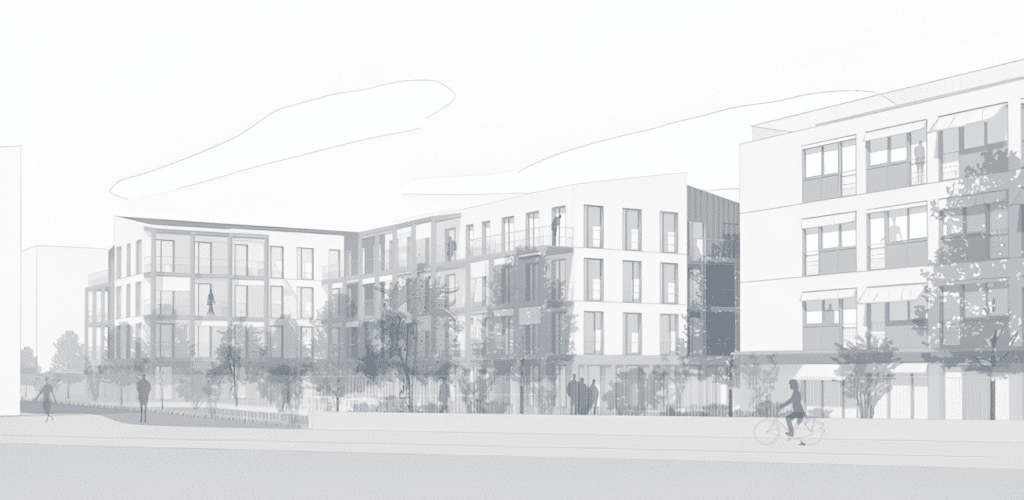 Perspective construction modulaire bas-carbone architecture bois